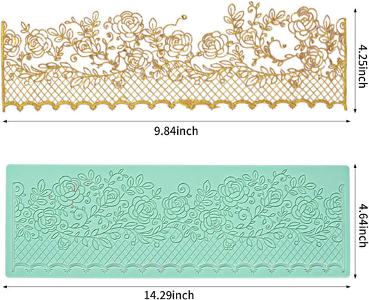 GROWTAIL Lace Molds Silicone,Cake Fondant Embossing Mat,Lace Molds for Cake Decorating Edible Lace