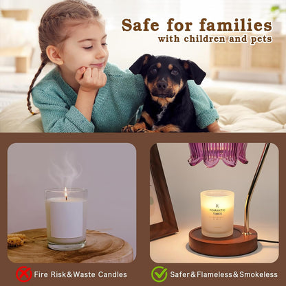 Purple Candle Warmer Lamp with Timer, Electric Candle Warmer, Women Birthday Christmas Gift, Flower Wax Warmer for Yankee Candle Lovers, Vintage Melt Lamp for House Warming Gifts for Mom, Friend