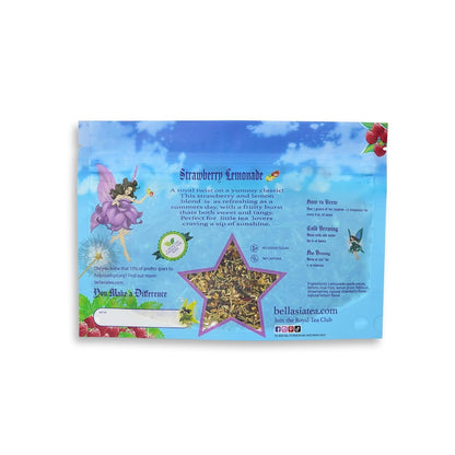 Bellasia Tea Strawberry Lemonade for Kids Using Real Fruit Pieces - Caffeine Free Herbal Tea with Real Ingredients & Balanced Flavor- Add Loose Leaf Tea to Your Child’s Routine for A Fun & Tasty Drink. 20-25 Cups