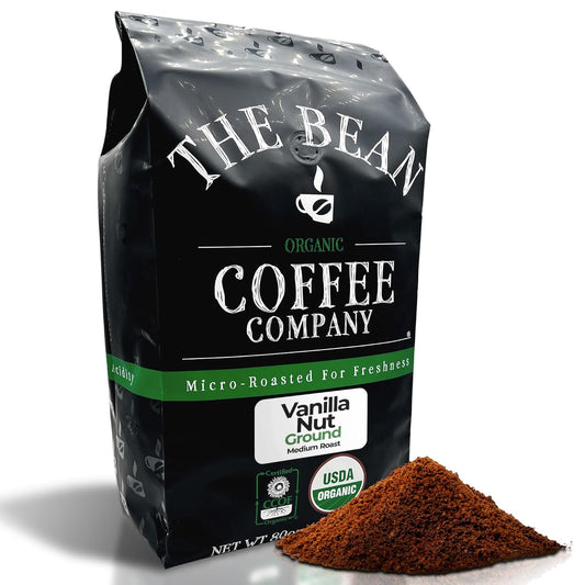 The Bean Organic Coffee Company Vanilla Nut, Medium Roast, Ground Coffee, 5 Pounds, Café molido tostado orgánico