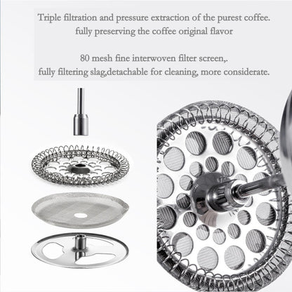 French Press Coffee Maker 3-Level Filtration Double-Walled 6MM Vacuum Insulated Keep Hot 2 Hours for Travel 32oz Polished Stainless Steel