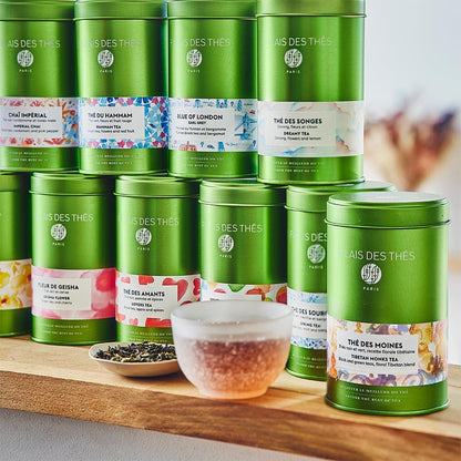 Palais des Thés - Geisha Flower - Green Tea & Cherry Blossom- 3.5oz Loose Leaf Metal Gift Tin, Serves 20-25 Cups