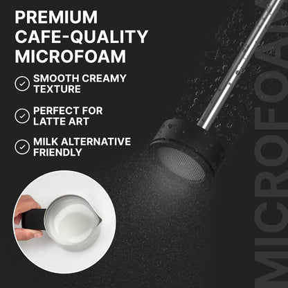 Subminimal Performance Milk Foamer - NanoFoamer Lithium Handheld Frother - Rechargeable, Dual-Speed - Microfoamed Milk in 30 Seconds, Barista-Style Coffee Drinks at Home - White Special Edition