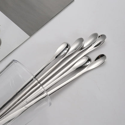 Stainless Steel Coffee Stirrers Spoons 6 Pieces Ice Tea Long Spoons Drink Stir Sticks Spoon for Bar Coffee Cocktail…