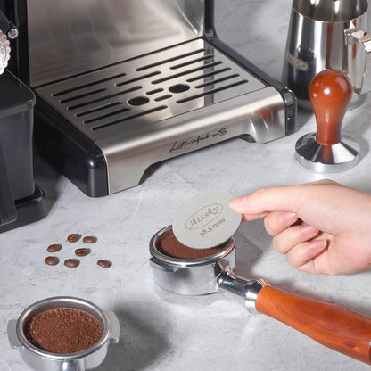 58.5mm Espresso Puck Screen, Espresso Filter for 58mm Portafilter Filter Basket, Reusable Espresso Screen with 1.7mm Thickness 150μm 316 Stainless Steel