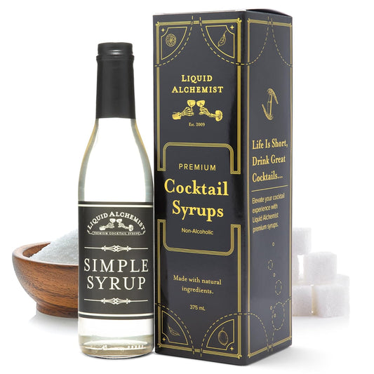 Liquid Alchemist Simple Syrup for Cocktails - Real Ingredients Make our Simple Sugar Syrup the Perfect Old Fashioned Mix - Our Drink Mix is Non-GMO Gluten Free & Vegan (12 oz)