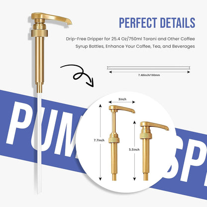 Jimoco® Syrup Pump Dispenser + Torani® Blue Raspberry Syrup, 25.4 oz - Coffee Syrup Pump & Flavoring Bundle