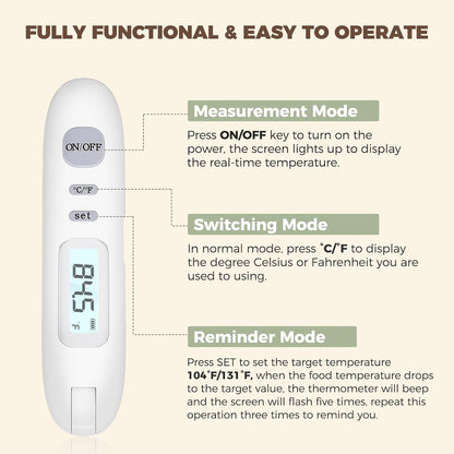 Meat Thermometer Digital - Instant Read Food Thermometer for Cooking Grilling Air Fryer Griddle Probe Kitchen Gadgets Essentials BBQ Grill Smoker Oil Fry Candy Turkey Instant Read Thermometer