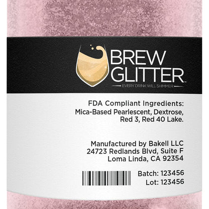 Light Pink BREW GLITTER Edible Glitter For Drinks, Cocktails, Beer, Garnish Glitter & Beverages | KOSHER & HALAL Certified | 100% Edible & Food Grade | Vegan, Gluten, Nut Free (50g, Light Pink)