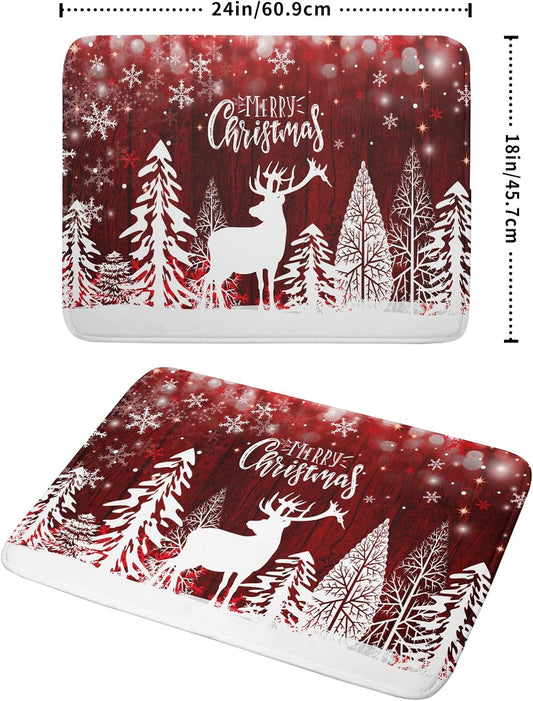 Merry Christmas Dish Drying Mats for Kitchen Counter 18x24 Inch Christmas Tree Kitchen Mat Reversible Absorbent Dish Drainer Farmhouse Dish Mats Drying Pad Dish Drainer Rack Mats for Winter Christmas
