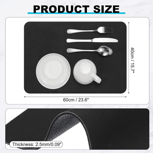 uxcell Silicone Mats for Kitchen Counter, 23.6" x 15.7" Non-Slip Countertop Protector Mat Heat Resistant Coffee Mat Waterproof Table Placemat, Black