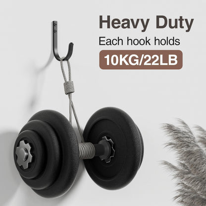20-Pack Wall Hooks for Hanging Towel/Coat - 22LB Screw in Metal Hanger Wall Mount, for Outdoor, Closet, Door, Bathrooms, for Backpack, Robe, Black