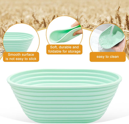 Silicone Banneton, Sourdough Bread Baskets (Set of 5, 6.5 Inch), Mini Oval Proofing Bowls, Bread Making Baking Supplies, Banneton proofing basket for Sourdough Baking