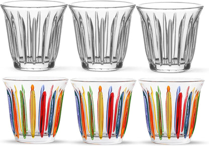 MHW-3BOMBER Espresso Coffee Glasses Set of 6 Drinking Glasses 8.1OZ Latte Glasses for Beverage, Water, Whiskey, Juice, Cocktail, Beer G6195-0S