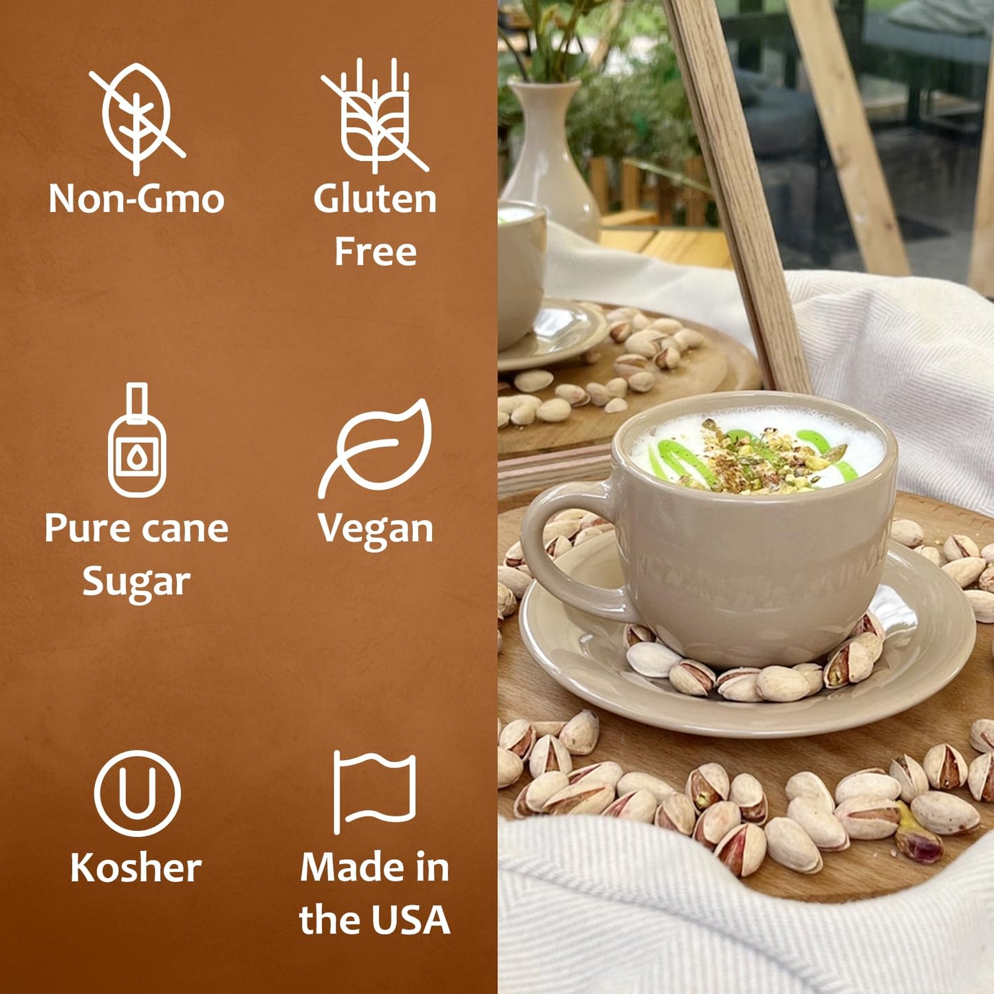 Syruvia Pistachio Latte Syrup & Cinnamon Oatmeal Cookie Syrup - 25.4 fl oz. Premium Coffee Flavoring Syrup. Kosher, & Gluten-Free. Perfect for Enhancing Drinks, Smoothies, Shakes, Desserts, & More.