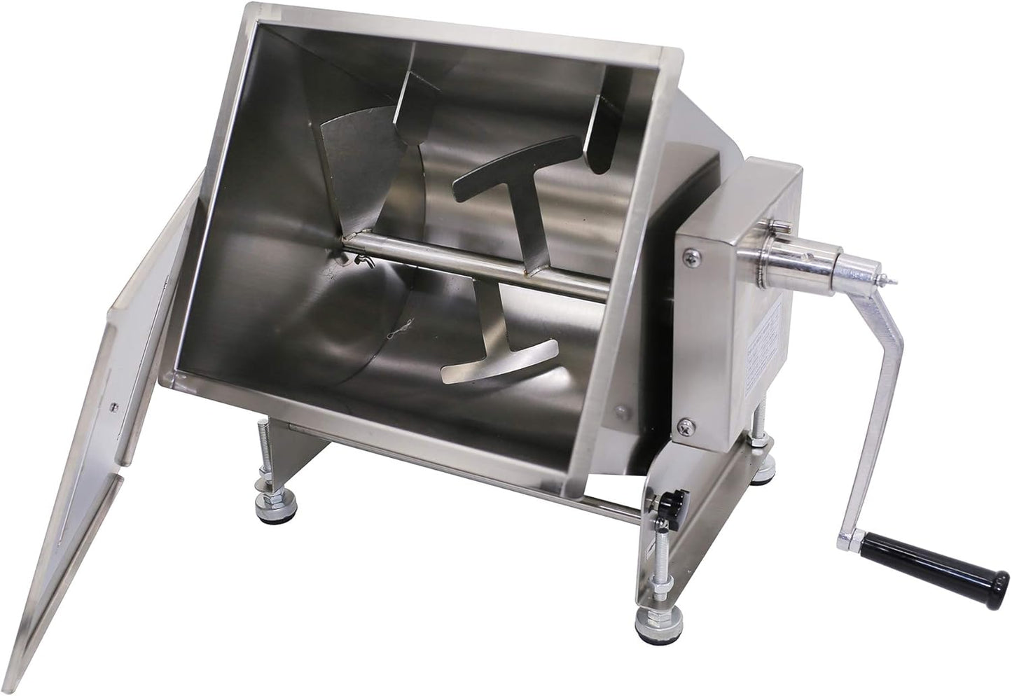 Commercial Stainless Steel 60-Pound/30-Liter Capacity Tilt Tank Manual Meat Mixers,(Mixing Maximum 45-Pound for Meat),Sausage Mixer Machine Meat Processing Equipment, Silver, FME30T
