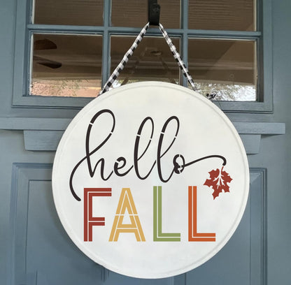 Fall Stencils for Painting on Wood 12”,Thanksgiving Stencil Round Hello Pumpkin Stencils Give Thanks Drawing Templates for Door Porch Hanger Fall Wreath Home Decor