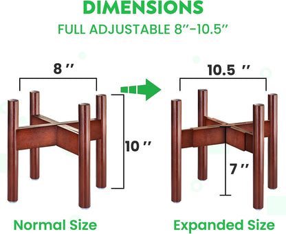 Drink Dispenser Stand - Ideal for Drinks Beverages Water Lemonades and Juices - Adjustable, fits Various Sizes of Glass Plastic and Ceramic Dispensers [1-2 Gallon cap] - Dark Wood