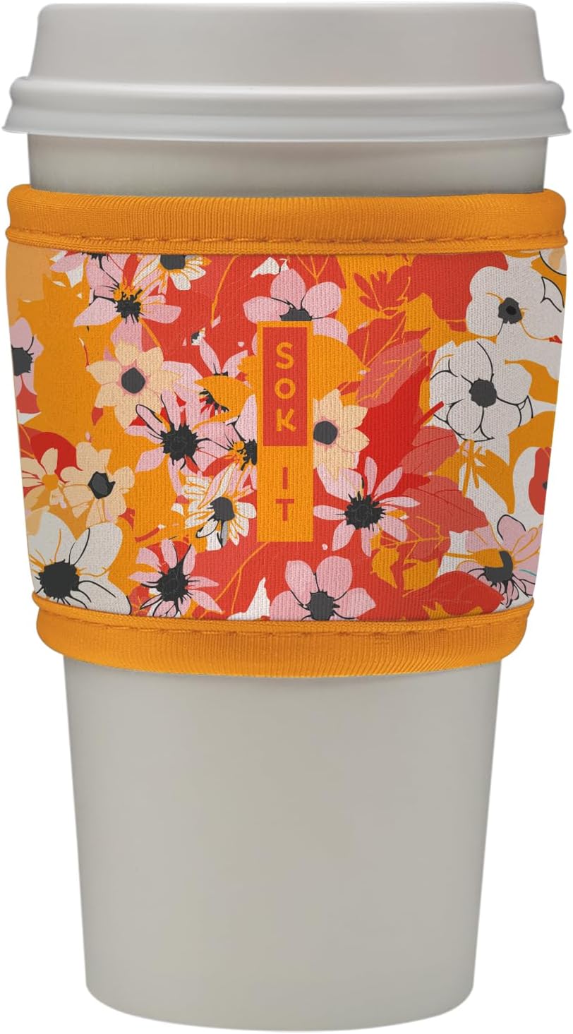 Sok It HotSok Coffee & Tea Reusable Insulated Neoprene Cup Sleeve (Sunkissed Garden)
