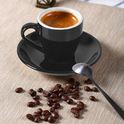 Porcelain Espresso Cup with Saucer, Espresso shot Cup, 80ml/2.7Oz, Black…