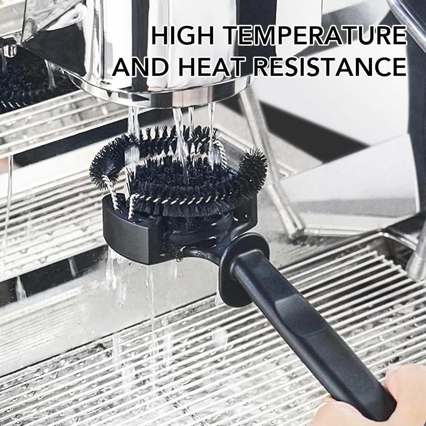 Atyhao Espresso Machine Brush, Coffee Machine Brush Cleaner Removable Coffee Maker Espresso Group Round Brushes Barista Grinder Tools (58MM)