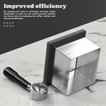 Bottomless Coffee Knock Box, Stainless Steel Espresso Knock Box Chute for Coffee Grounds, Counter Mounted Knock Box, Open Bottom Countertop Knock Box for Commercial Coffee Shop Office Home