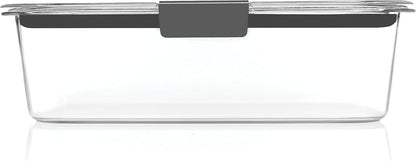 Rubbermaid Brilliance Food Storage Container, Large, 9.6 Cup, Clear 2024351 (Pack of 2)