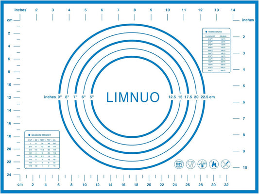 Silicone Baking Mat，Non Stick Rolling Dough with Measurements for Pie Pizza Cookies Fondant Making，Extra Thick Non Slip Silicone Pastry Mat