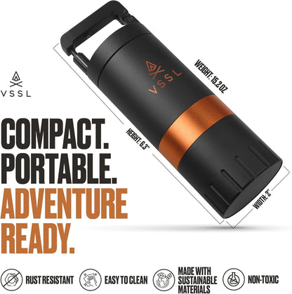 Java G25 Manual Coffee Grinder | Coffee for Camping | Bean Grinder | Travel Pour Over | Stainless Steel Conical Burr | ~ 25 Gram Capacity | Extendable Grind Handle | 50 Grind Settings | Carbon