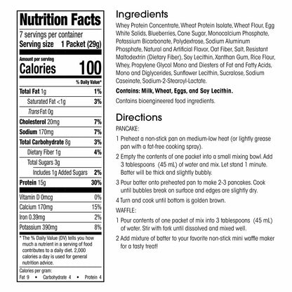 Wonderslim Protein Pancake & Waffle Mix, Blueberry, Low Sugar & Low Calorie (7ct)