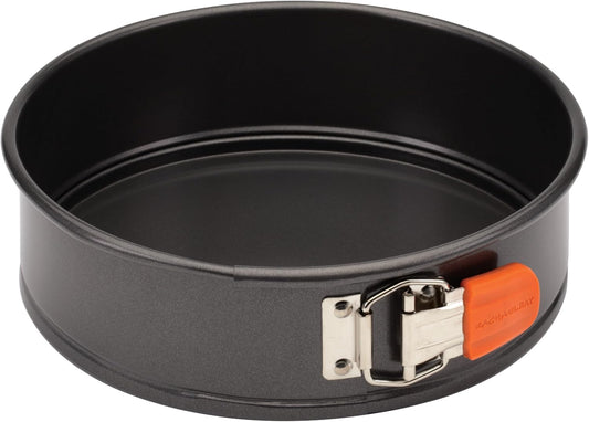 Rachael Ray Oven Lovin' Nonstick Bakeware Springform Baking Pan/ Springform Cake Pan / Cheesecake Pan With Grips, Round - 9 Inch, Gray