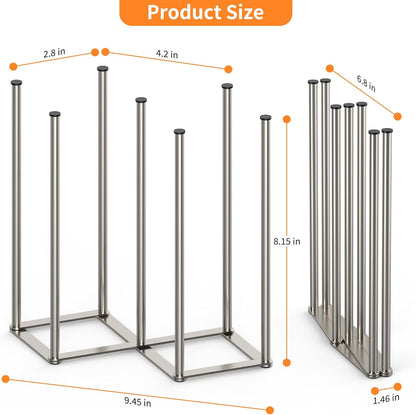 Foldable Bottle Drying Rack, Baby Bottle Drying Rack, Collapsible Cup Draining Holder, Retractable Reusable Storage Bag Dryer with Non-Slip Bottom - Stainless Steels (Silver)