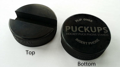 The Original Indestructible Hockey Puck Phone Stand - The Best Universal Smartphone Stand. Compatible for All iPhone/Samsung/Google/LG Smartphones. Made from a Real Hockey Puck. (4 Pack)