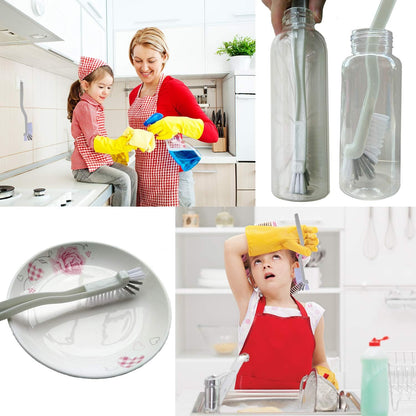 Dish Brush Kitchen Cleaning Brush Bottle Brush Bathroom Scrub Brushes Sink Household Pot Pan Edge Corners Tile Lines Brush with Stiff Bristles