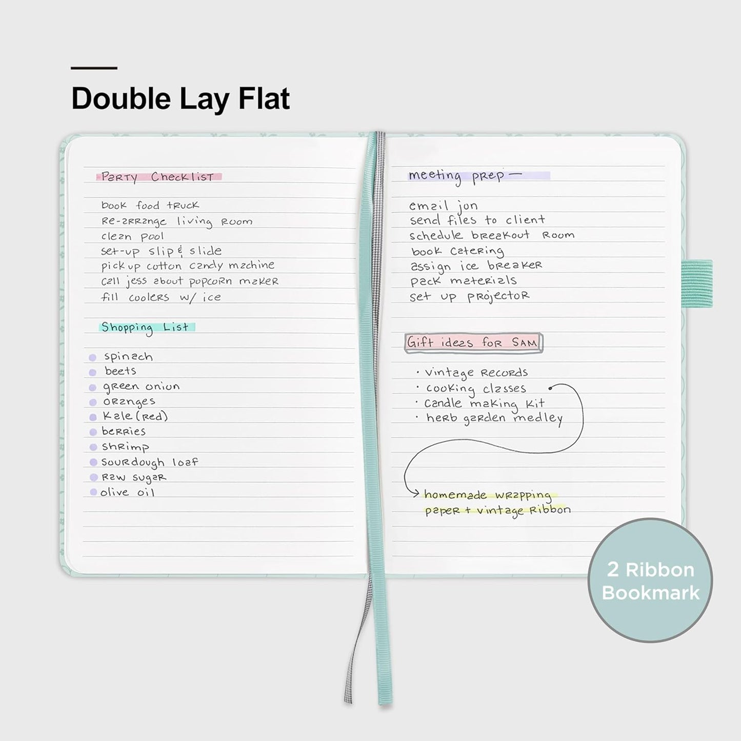 &And Per Se Lined Journal Notebook for Women&Men with Pattern, 160 Pages 100GSM Thick Paper, A5 Hardcover Journals for Writing(1 Pack, Light Blue)