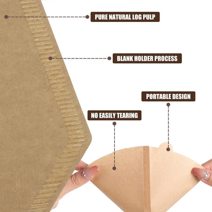 200 Count Coffee Filter #2, 2 Cone Coffee Filters Unbleached Natural 2 Cone Filters Paper Compatible with Drip and Pour Over Coffee Maker, 100-Count Per Box