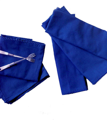 TARAN LIVING Kitchen Towels 100% Cotton Solid Kitchen Dish Cloths Hand Towel Reusuable Dish Towel for Cleaning & Drying Tea Towels Set with Hanging Loop - 18"x28" -Blue, Pack of 6