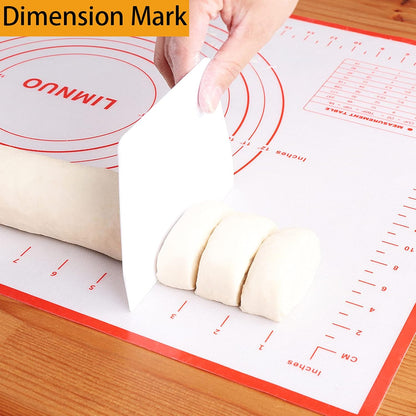 Silicone Baking Mat，Non Stick Rolling Dough with Measurements for Pie Pizza Cookies Fondant Making，Extra Thick Non Slip Silicone Pastry Mat