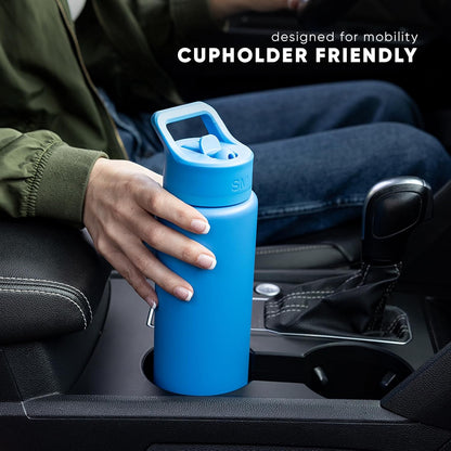 Simple Modern Water Bottle with Straw Lid | Vacuum Insulated Stainless Steel Metal Thermos | Reusable Leak Proof BPA-Free Flask for Sports Gym | Summit Collection | 30oz, Clementine