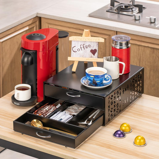 Flagship for Vertuo Pod Holder Coffee Accessories Organizar for Nespresso Pod Storage Large Capacity Fits All Size Coffee Station for Coffee Bar