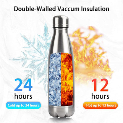 Insulated Water Bottle,17oz Stainless Steel Water Bottles with straw lid, Metal Sports Water Bottles for Boys,Girls, Double Wall Vacuum BPA-Free Flask for School, Sports(SLIVER)