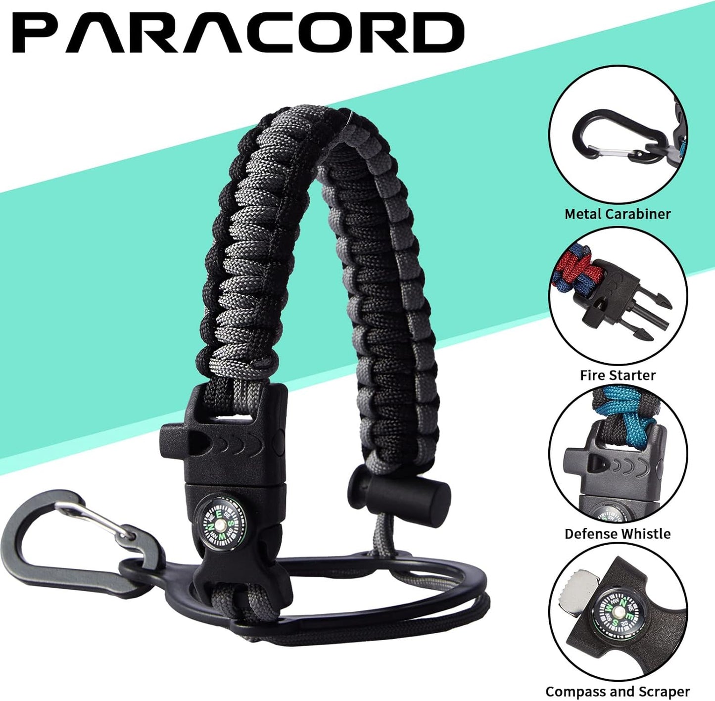 Vacuum Insulated Water Bottle 40oz - w/Straw Lid & Spout Lid, Carrier Bag, Paracord Handle, Bottle Boot, Stainless Steel Water Bottle for Adults, Wide Mouth Thermo Bottle Flask Cold-48H Hot-24H