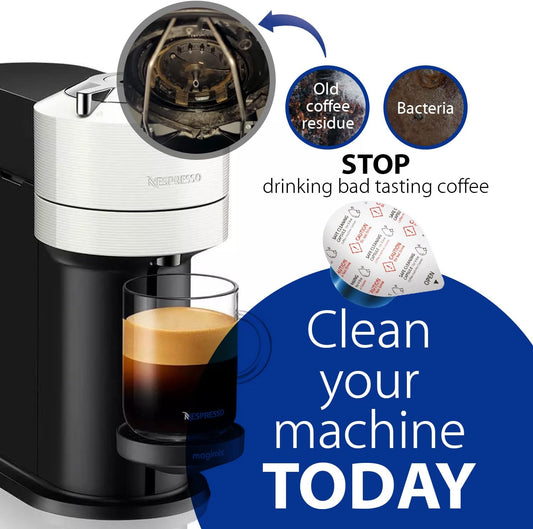 Powerful Vertuo Cleaning Pods and Capsules Cleaner Kit - for Coffee Machines - Made from 100% Plant-Based 1st Grade Formula - Includes 6 Cleaning Capsules Only Compatible with Vertuo