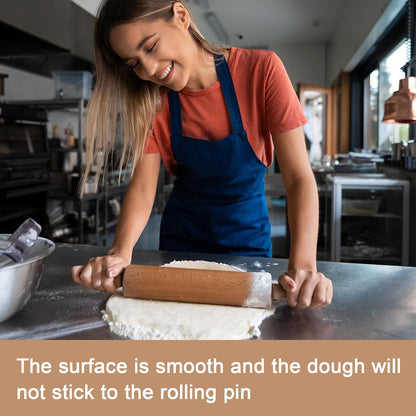 HARFINGTON Silicone Rolling Pin 10" Silicone Surface Non-Stick Stainless Steel Inner Core Dough Roller Kitchen Roller for Baking Pastry Pizza Fondant Bread, Blue