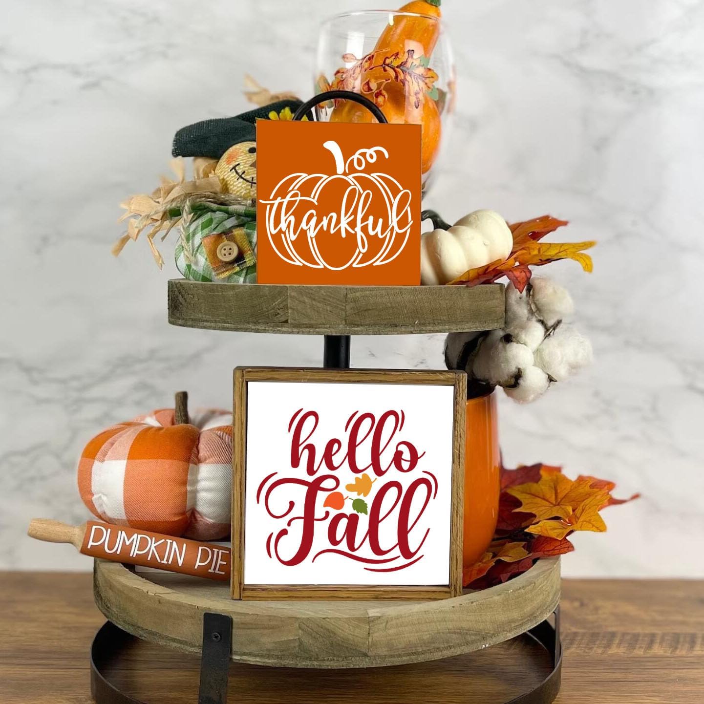 3inch Fall Stencils for Painting on Wood 56pcs Pumpkin Stencil Autumn Leaf Turkey Scarecrow Gnome Draw Templates for Wood Signs DIY Crafts Canvas Tier Tray Decor