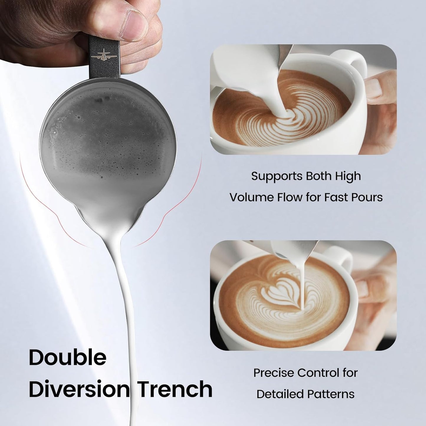 MHW-3BOMBER Espresso Steaming Pitcher Milk Frothing Pitcher Stainless Steel Milk Coffee Cappuccino Latte Art Barista Cup (Origin White, 20 Ounces) P5544