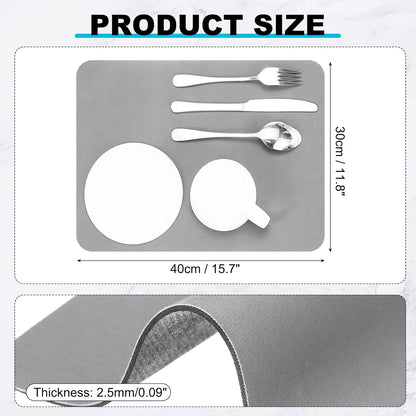 uxcell Silicone Mats for Kitchen Counter, 15.7" x 11.8" Non-Slip Countertop Protector Mat Heat Resistant Coffee Mat Waterproof Table Placemat, Gray