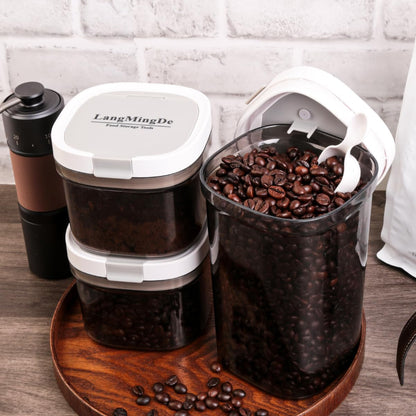 Airtight Food Storage Containers, 1.6 QT Coffee Canister Set with Magnetic Scoop, BPA Free, Ideal for Coffee, Spices, Herbs, Candy & Snacks, Keeps Freshness, Easy to Clean, 2 Pieces