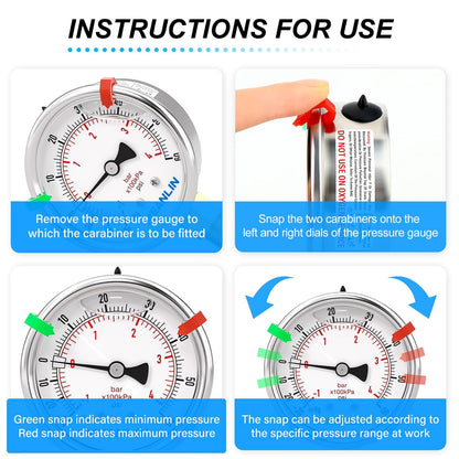 MEANLIN MEASURE -30inHG~60Psi Vacuum Pressure Gauge 1/8" NPT 2.5" FACE DIAL, Stainless Steel Liquid Filled Pressure Gauge WOG Water Oil Air Lower Mount (with 2PCS Snaps)