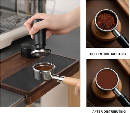 53mm Espresso Tamper,Spring Loaded Tamper with Stainless Steel Flat Base,Compatible with 53mm Portafilter,Coffee Tamper for Coffees Enthusiast and Home Barista